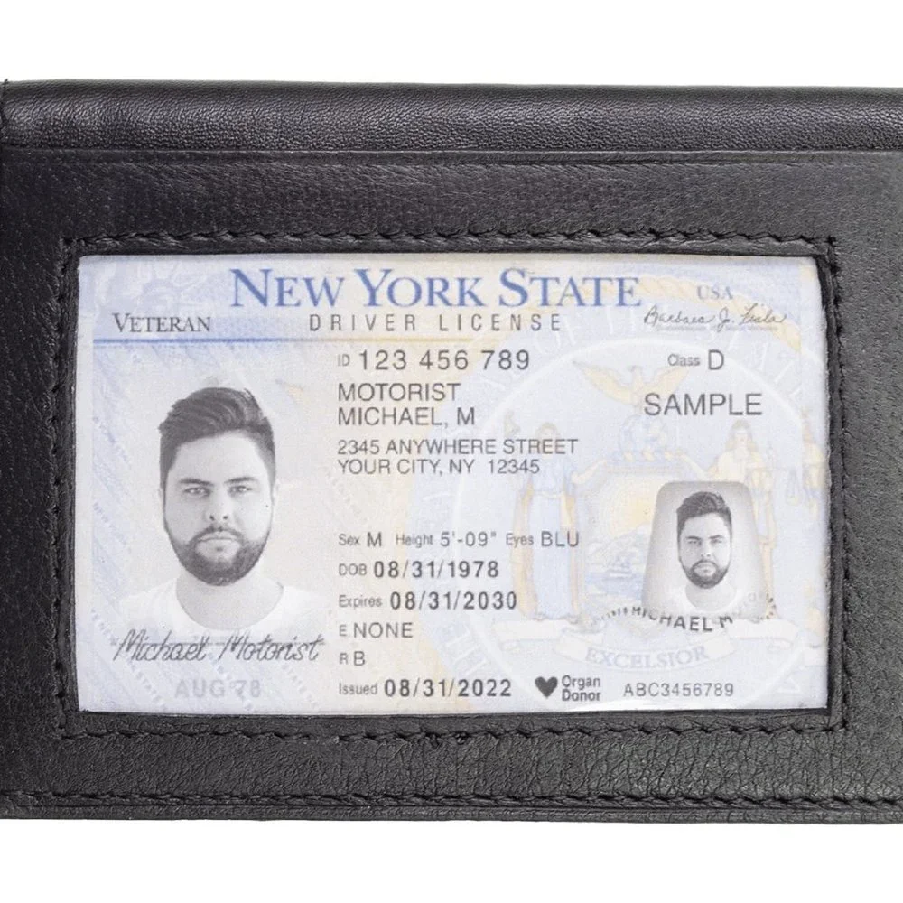 Men Genuine Leather Bifold Credit Card Holder with RFID Blocking